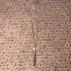 Elegant Gold and White Pendant Necklace